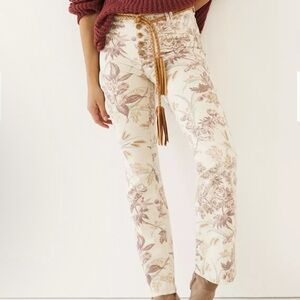 Anthropologie Pilcro NWT Floral Boho Ultra High-Rise Bootcut Jeans Size 25